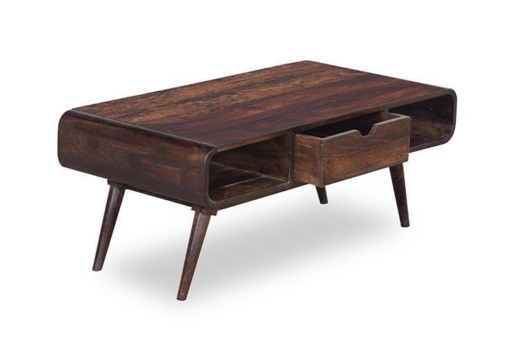Wooden Center Coffee Table With Storage Victor No Assembly Required