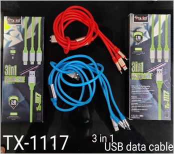Tx-1117 3 इन 1 डेटा केबल