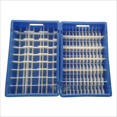 Rectangular Hdpe Partition Crates - Customized Size, Blue Color | Durable Hdpe Material, Online Payment Accepted