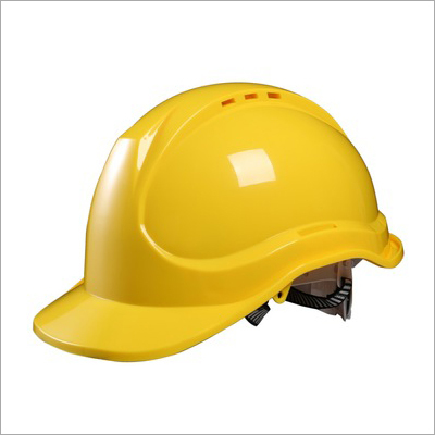 Safety Helmet - Plastic Material, Customized Size, Yellow Color | Ideal for Industrial Applications