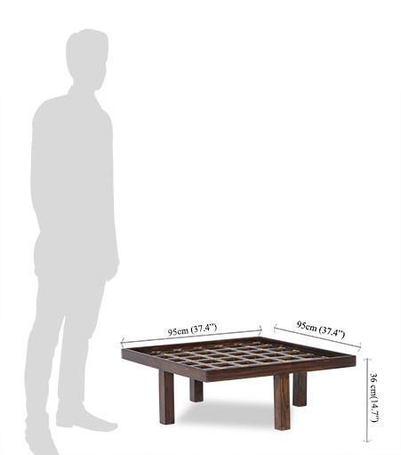 Solid Wood Center Coffee Table - 95x95x36 Cm, Crafted Modern Design With Excellent Finish | Avi Art And Crafts, Indoor & Hotel Furniture