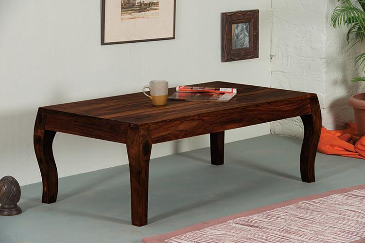 Solid Wood Center Coffee Table - 110x60x40 Cm, Modern Design With Durable Rosewood Finish | Easy To Clean, No Assembly Required