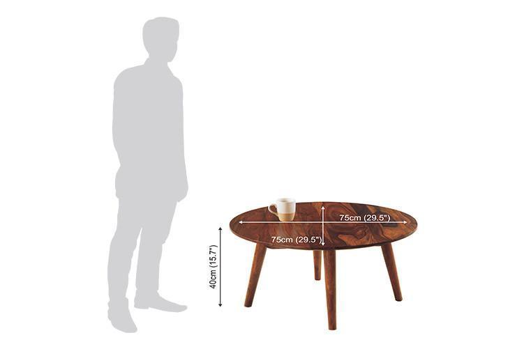 Avi Art And Crafts Solid Wood Center Coffee Table Circlet