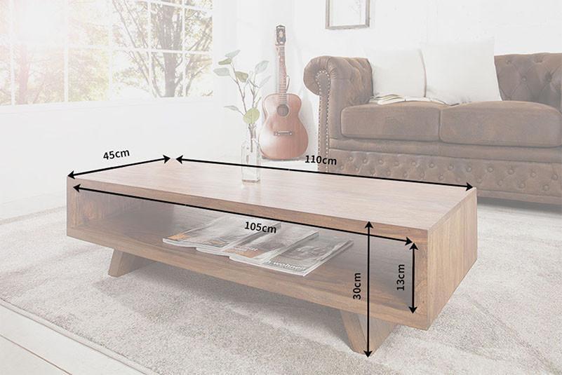 Solid Wood Center Coffee Table Elorian No Assembly Required