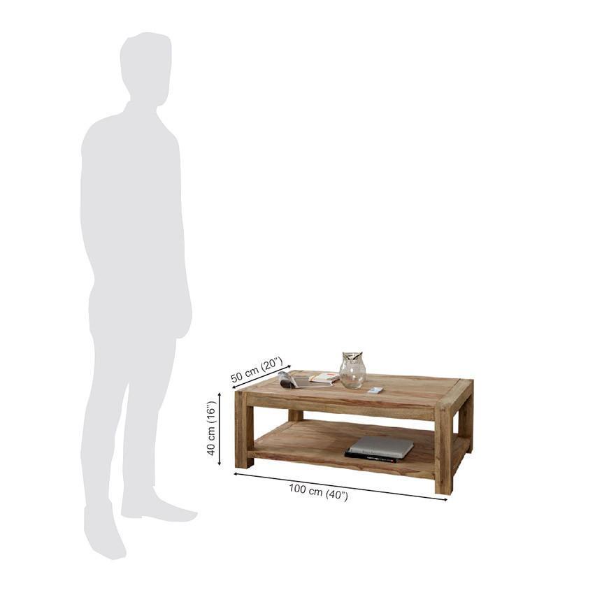 Solid Wood Center Coffee Table - 50x100x40 Cm, Rosewood With Modern Design | Durable, Easy To Clean, No Assembly Required
