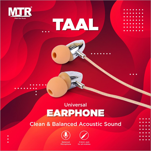 Universal Acoustic Earphone Body Material: Rubber & Plastic