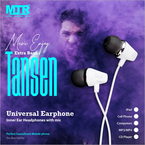 Extra Bass Universal Earphones Body Material: Rubber & Plastic