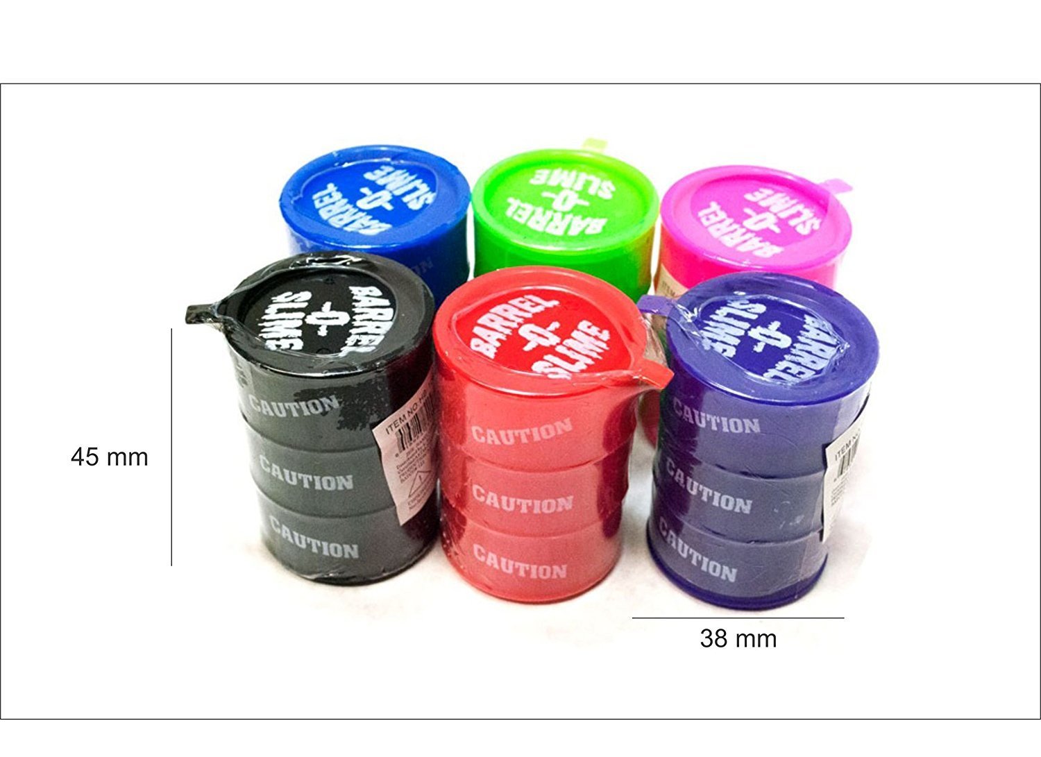 Barrel O Slime For Kids (Set Of 6) - Wood Material, 3 Inch Barrel Size | Fun Random Colors, Non-sticky Liquid Jelly Toy For Creative Play