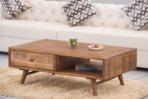 Avi Art And Crafts Solid Wood Center Coffee Table With Drawer Compact