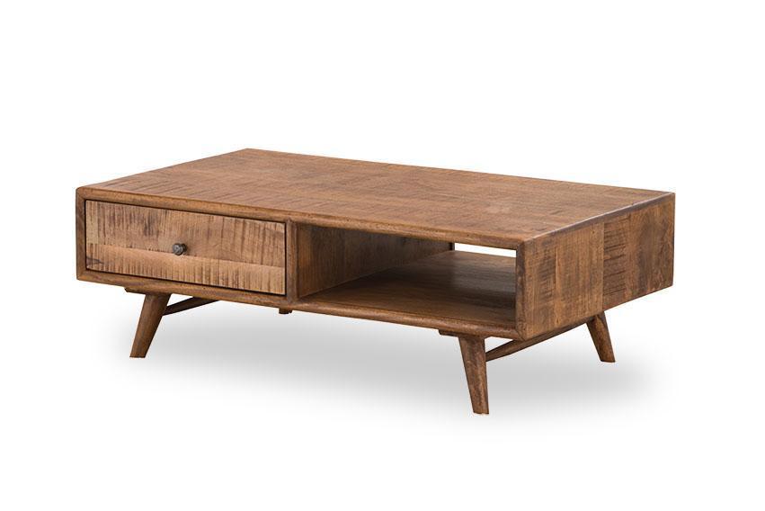 Avi Art And Crafts Solid Wood Center Coffee Table With Drawer Compact