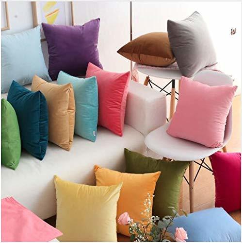 Pillow - Cotton, 16x16 Inches , Yellow & Green Colors, Plain Dyed Cover, Foam Filling, Ideal For Body Support