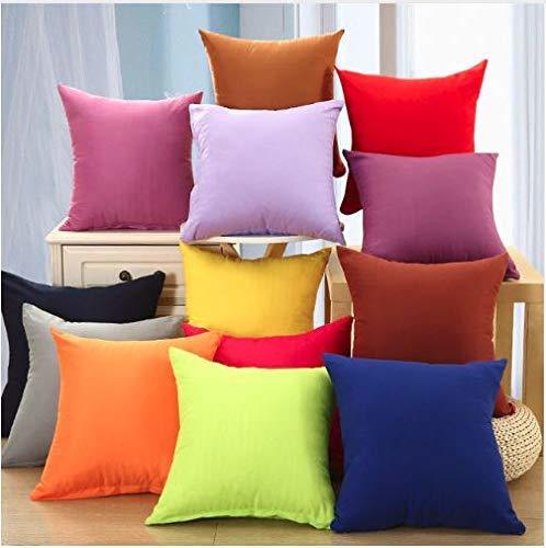 Pillow - Cotton, 16x16 Inches , Yellow & Green Colors, Plain Dyed Cover, Foam Filling, Ideal For Body Support