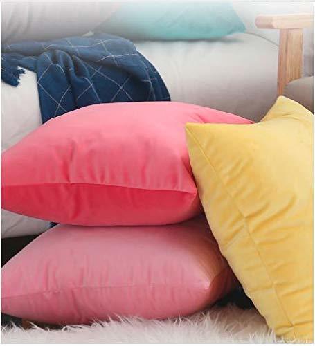 Pillow - Cotton, 16x16 Inches , Yellow & Green Colors, Plain Dyed Cover, Foam Filling, Ideal For Body Support