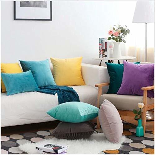 Pillow - Cotton, 16x16 Inches , Yellow & Green Colors, Plain Dyed Cover, Foam Filling, Ideal For Body Support