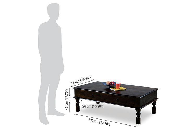 Avi Art And Crafts Solid Wood Center Coffee Table Wintage