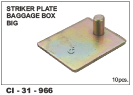 Striker Plate Baggage Box Big - Steel, Large Size | For 4 Wheeler Vehicles, Warranty Included