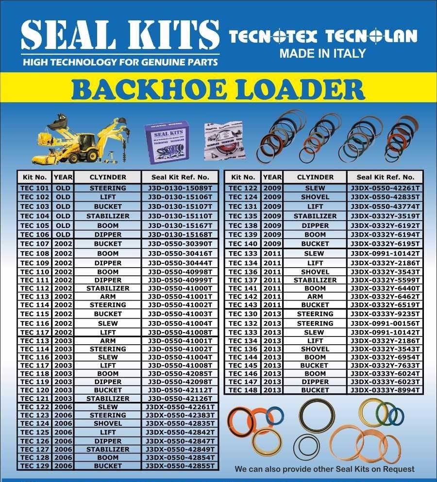 Jcb Seal Kit - Nbr + Fabric Material, Standard Size, Multicolor Design - Hydraulic Applications, Temperature Range 100-220â°c, Customizable Options