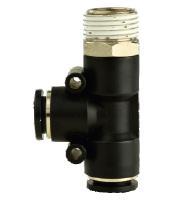 Push To Connect Fitting Jpd Branch Tee For Air Flow Regulation Plumbing Applications - Color: Black With Metallic Accents