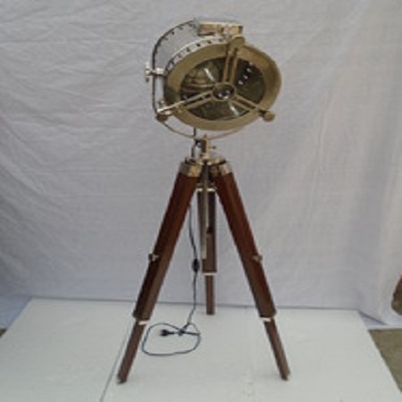 White Marine Floor Lamp Tripod Nautical Led Spotlight Home & Office