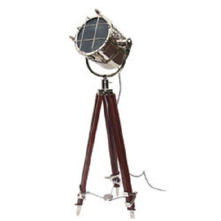 White Marine Floor Lamp Tripod Nautical Led Spotlight Home & Office
