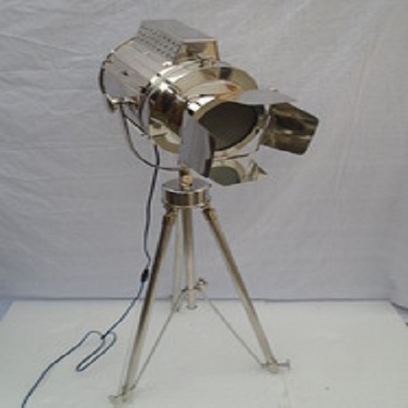 White Marine Floor Lamp Tripod Nautical Led Spotlight Home & Office