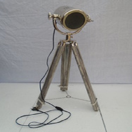 Silver Vintage Chrome Finish Spot Search Light - Floor Light Lamp Tri