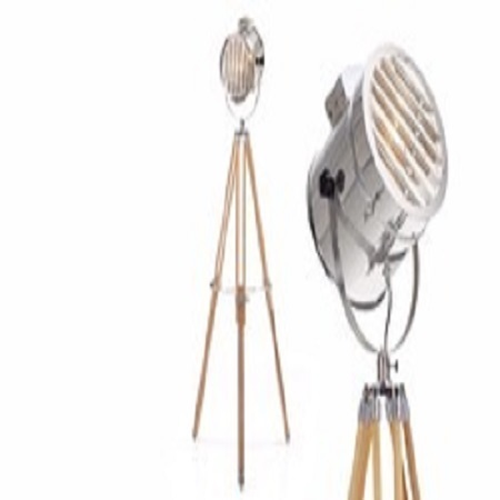 Silver Vintage Chrome Finish Spot Search Light - Floor Light Lamp Tri