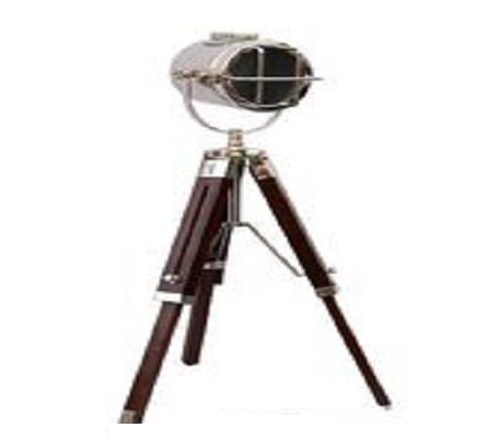 Silver Nautical Chrome Spot Search Light Floor Lamp - Tripod Spot Light