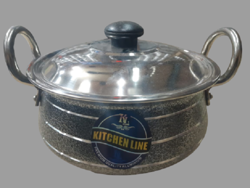 ब्लैक एंड सिल्वर पाउडर कोटिंग हांडी