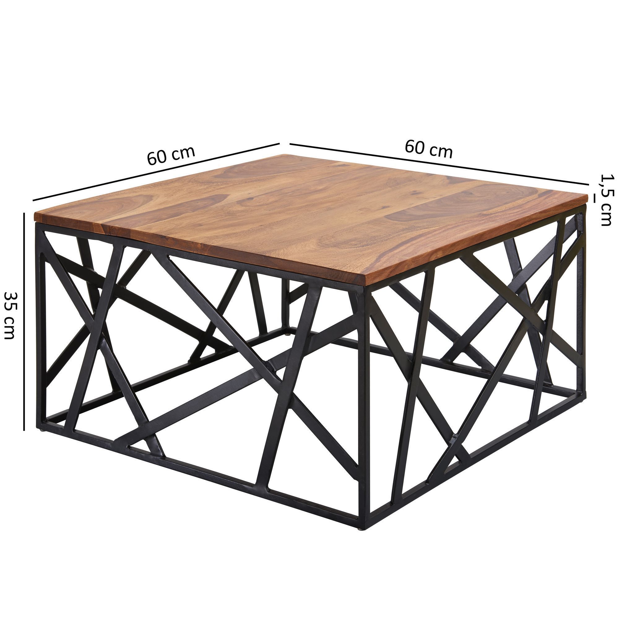 Wooden Center Table With Iron Mix Maestro Indoor Furniture