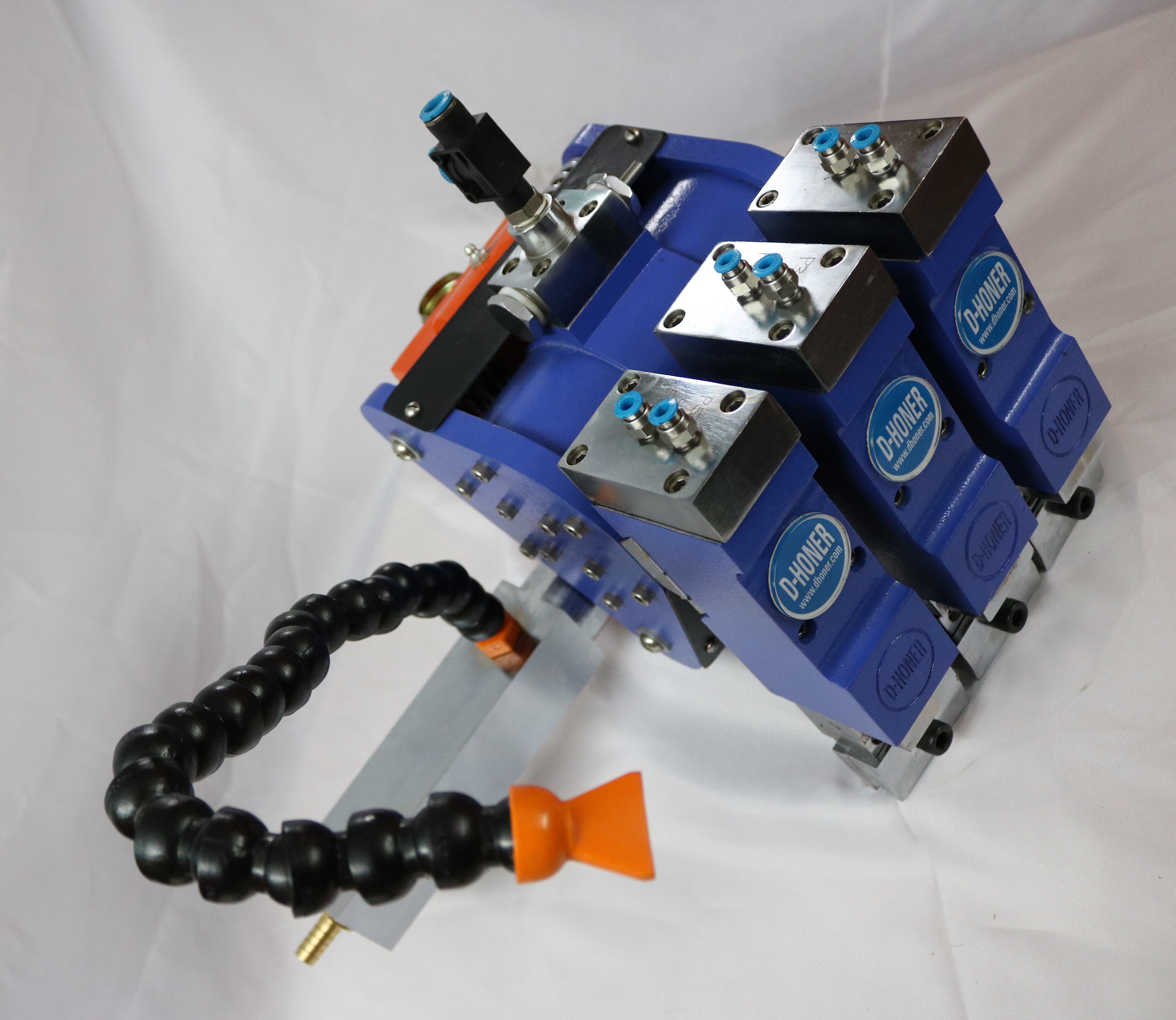 Blue Triple Head Super Finishing Machine With Controller