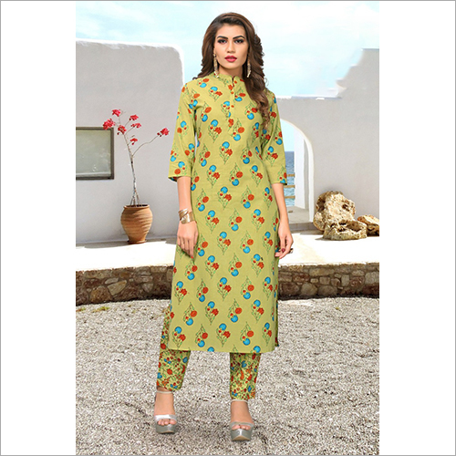 Ladies Cotton Kurti - Cotton Fabric, Available Sizes: S, M, L, Xl | Trendy Printed Patterns, Washable, Suitable For All Seasons