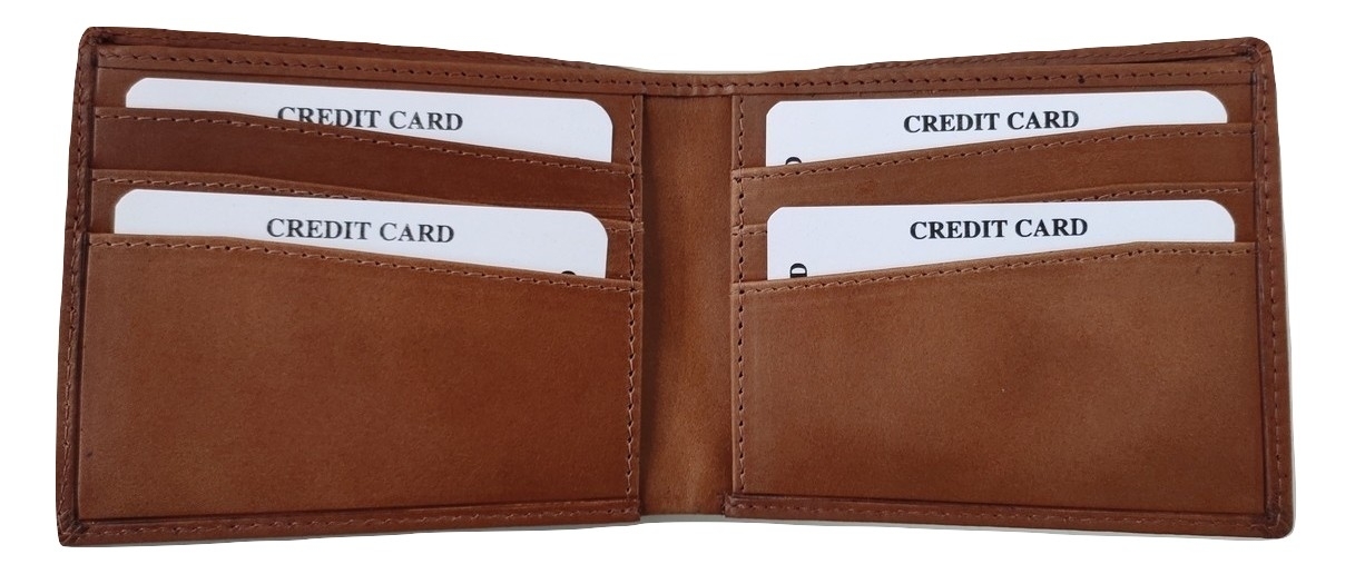 Tan Genuine Leather Credit Card Wallet