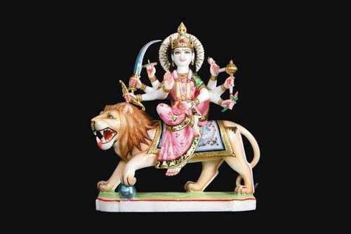 Marble Durga Statue - Marble Material, Exquisite Carving and Spiritual Iconography
