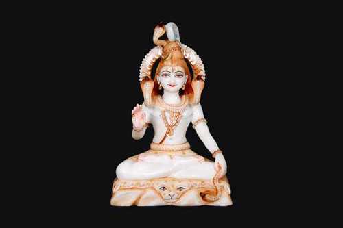 Shiva Marble Moorti - Marble Shiv Ji Statue in Sitting Position | Durable, Eco-Friendly, Washable, Indian Theme, Available in All Sizes