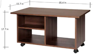 Solid Wood Coffee Table - 15.7x35.4x17.7 Inch, Handmade Artwork, Durable And Eco-friendly Design, Avi Art And Crafts
