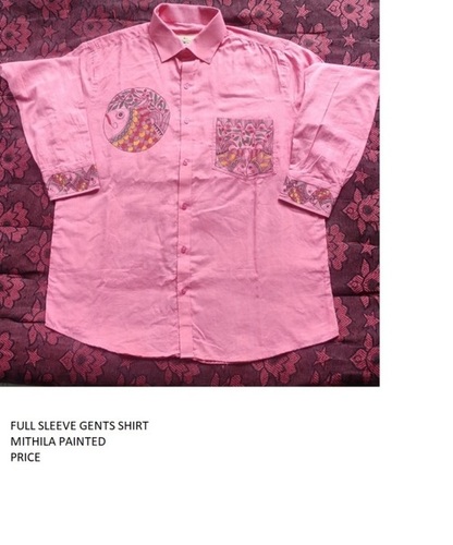पूरी शर्ट 100% कॉटन हाथ से पेंट की हुई