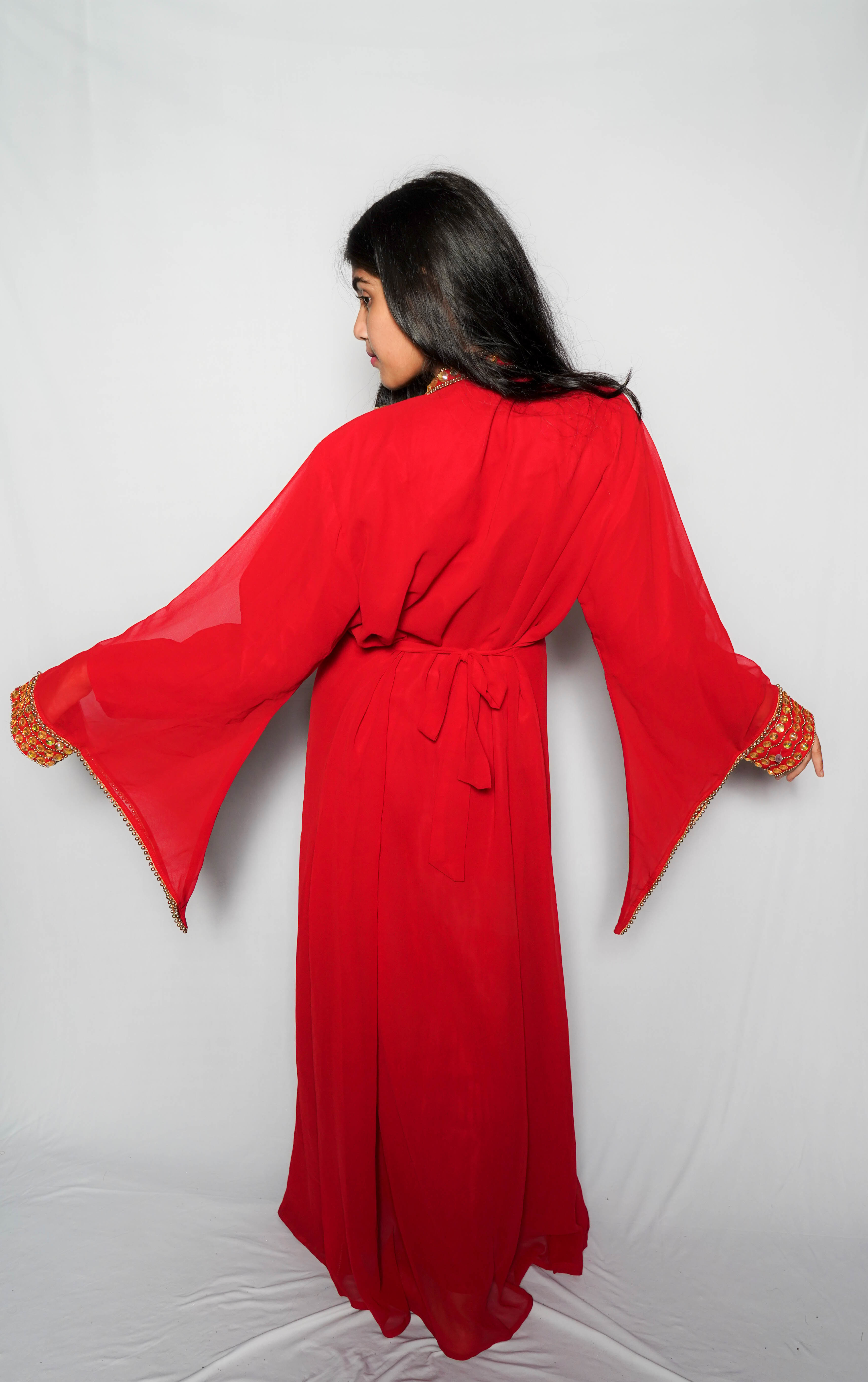 Arabic Kaftan Embroidery Red