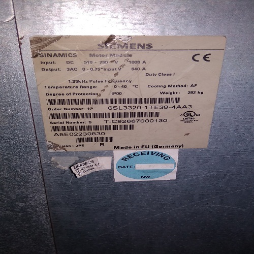 Siemens Sinamics Drive 6sl3320-1te38-4aa3