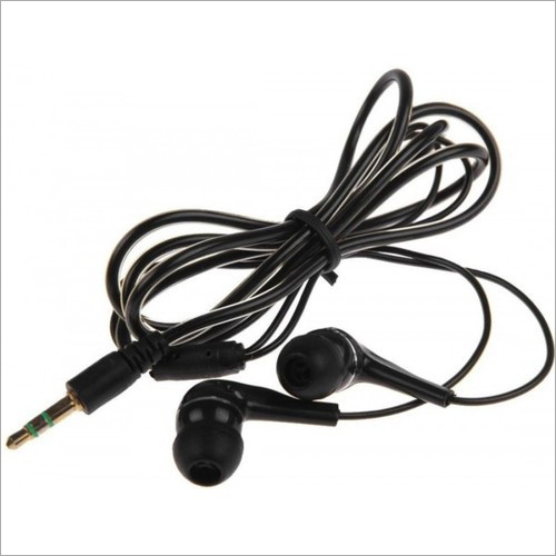 Black Wired Earphone Body Material: Rubber & Plastic