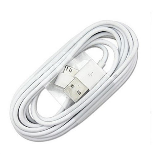 White USB Cable - Rubber & Plastic Material, 3 Feet Length, White Color | Online Payment Accepted, New Condition