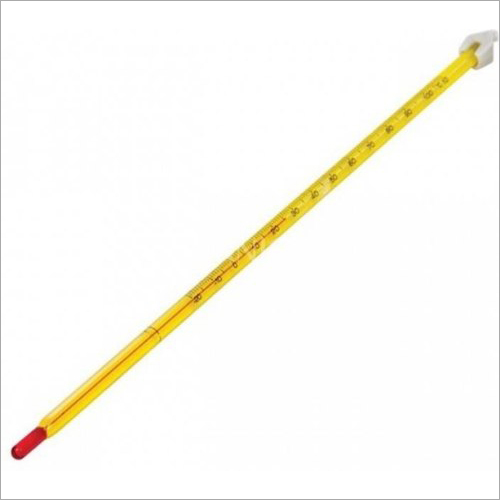 Laboratory Thermometer - Glass, Yellow, 360°C Temperature Range , Easy Read, Lab Use, Mercury-Free, Weighs 100 Gm, New Only