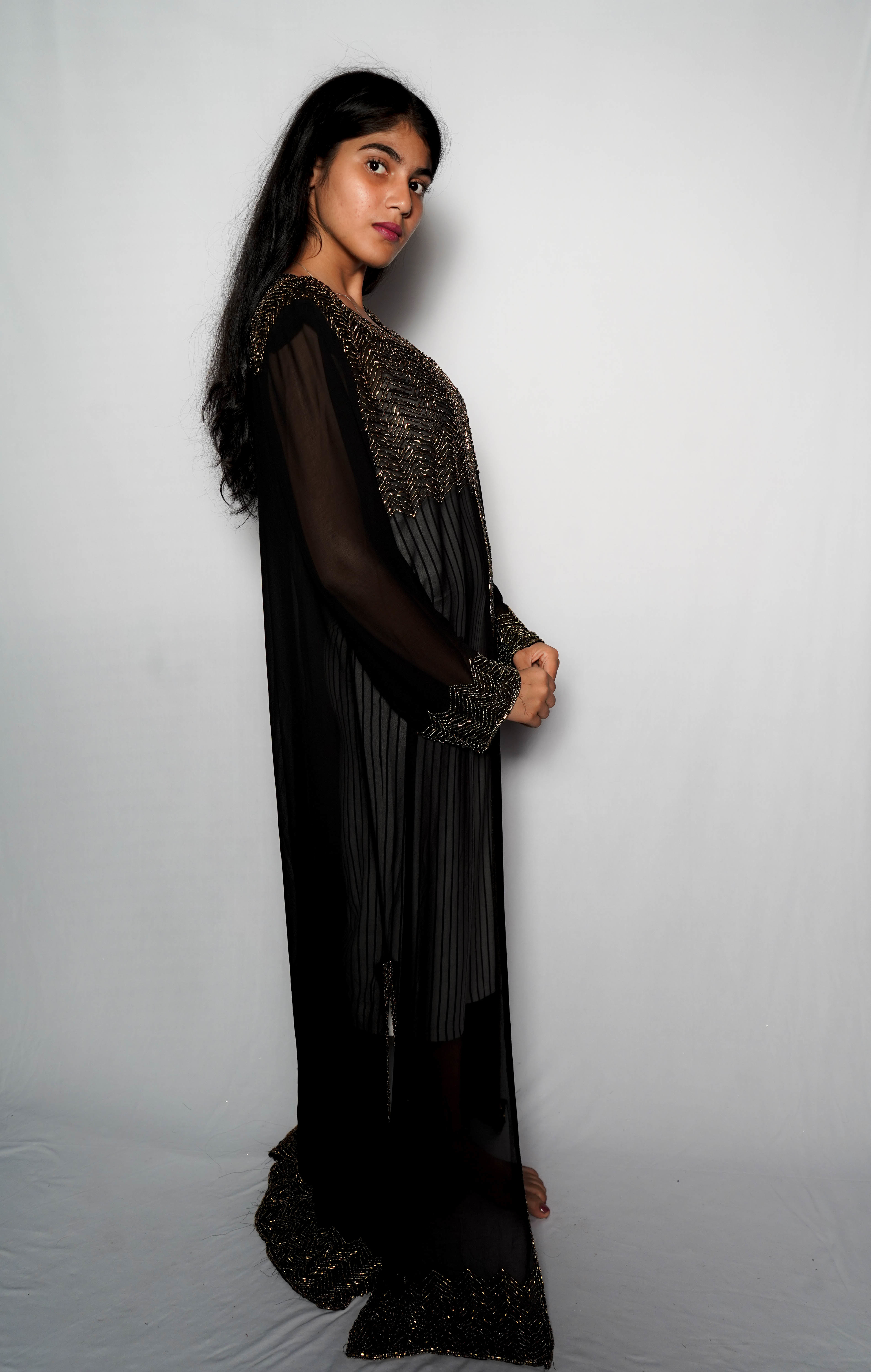 Arabic Simple Black Kaftan