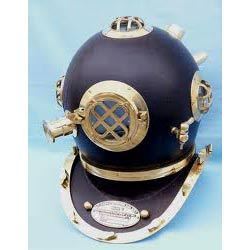 Diving Helmet - Metal, Antique Black Finish | Nautical Theme, Attractive Design, American Style, Otto International Logo