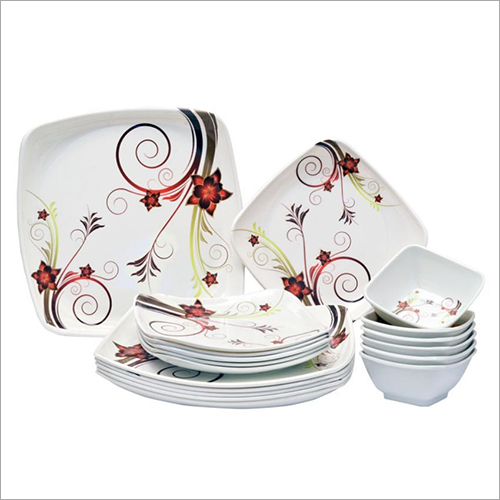 Melamine Tray With Bowl - Durable Melamine, Various Sizes Available, Elegant Flower Design, Airtight Packaging
