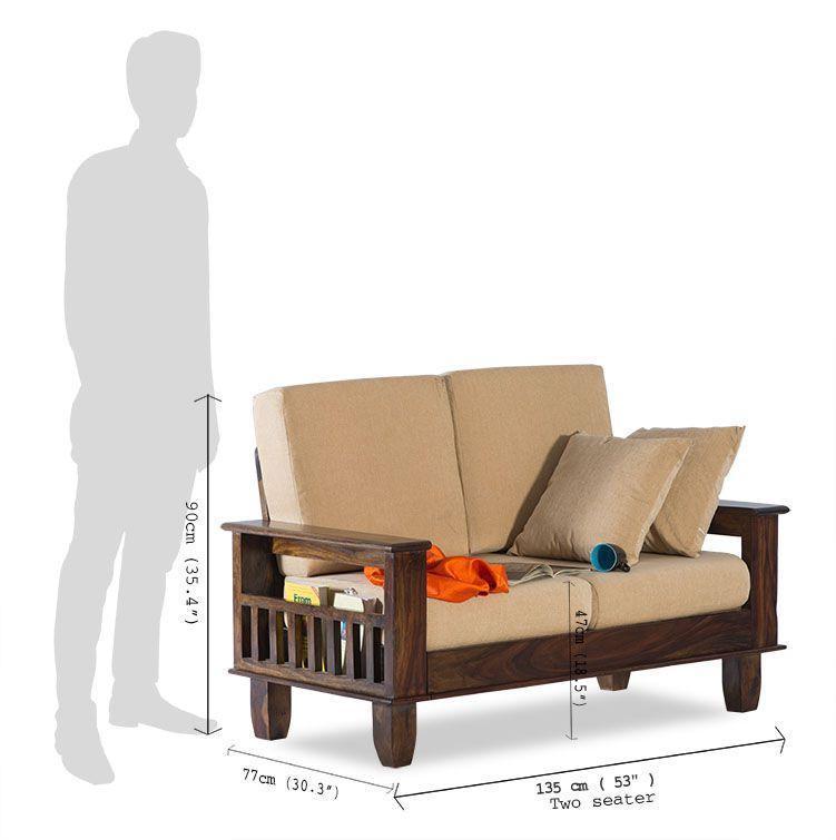 Solid Wood Sofa Set - 3 Seater (187x77x90 Cm) | Handmade Artwork, Microfiber Fabric, Custom Color Options