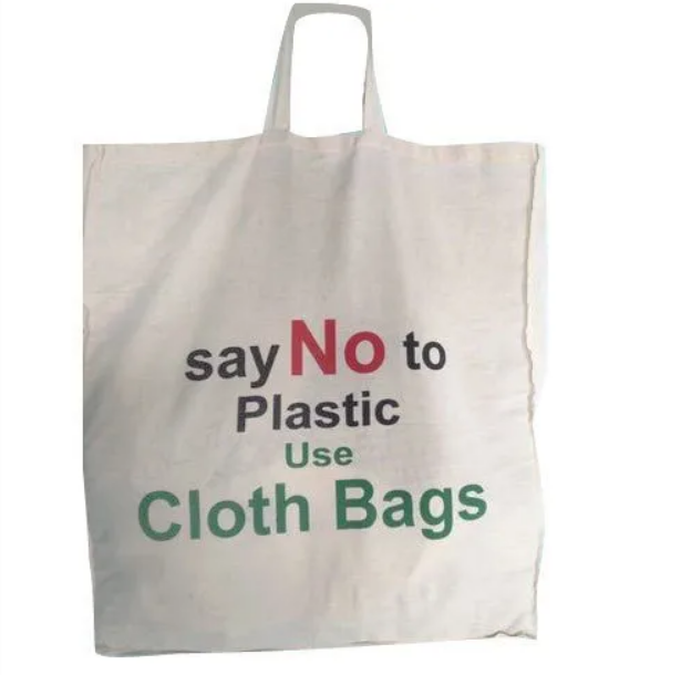 Cloth Bag - Cloth, 42" To 58" Inch, Off White | Bleached, Tear-resistant, Washable, All Purpose, Plain Style, 75-100 Gsm