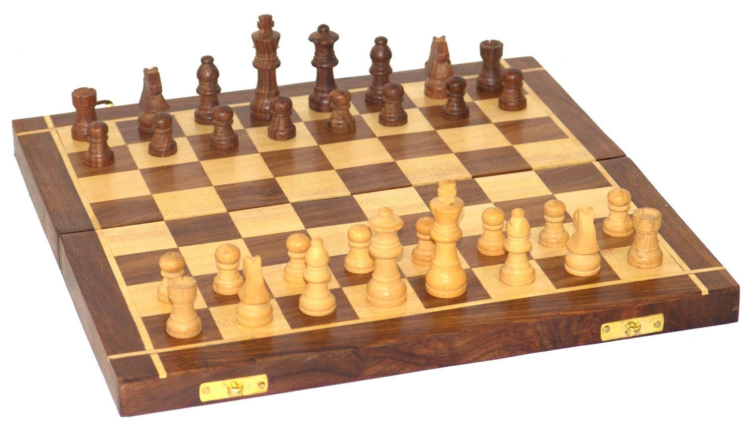 Wooden Handmade Classic Foldable Chess Board Game - 30x30x5 Cm | Beautiful Design, Non-magnetic, Ideal Gift For Housewarming And Celebrations