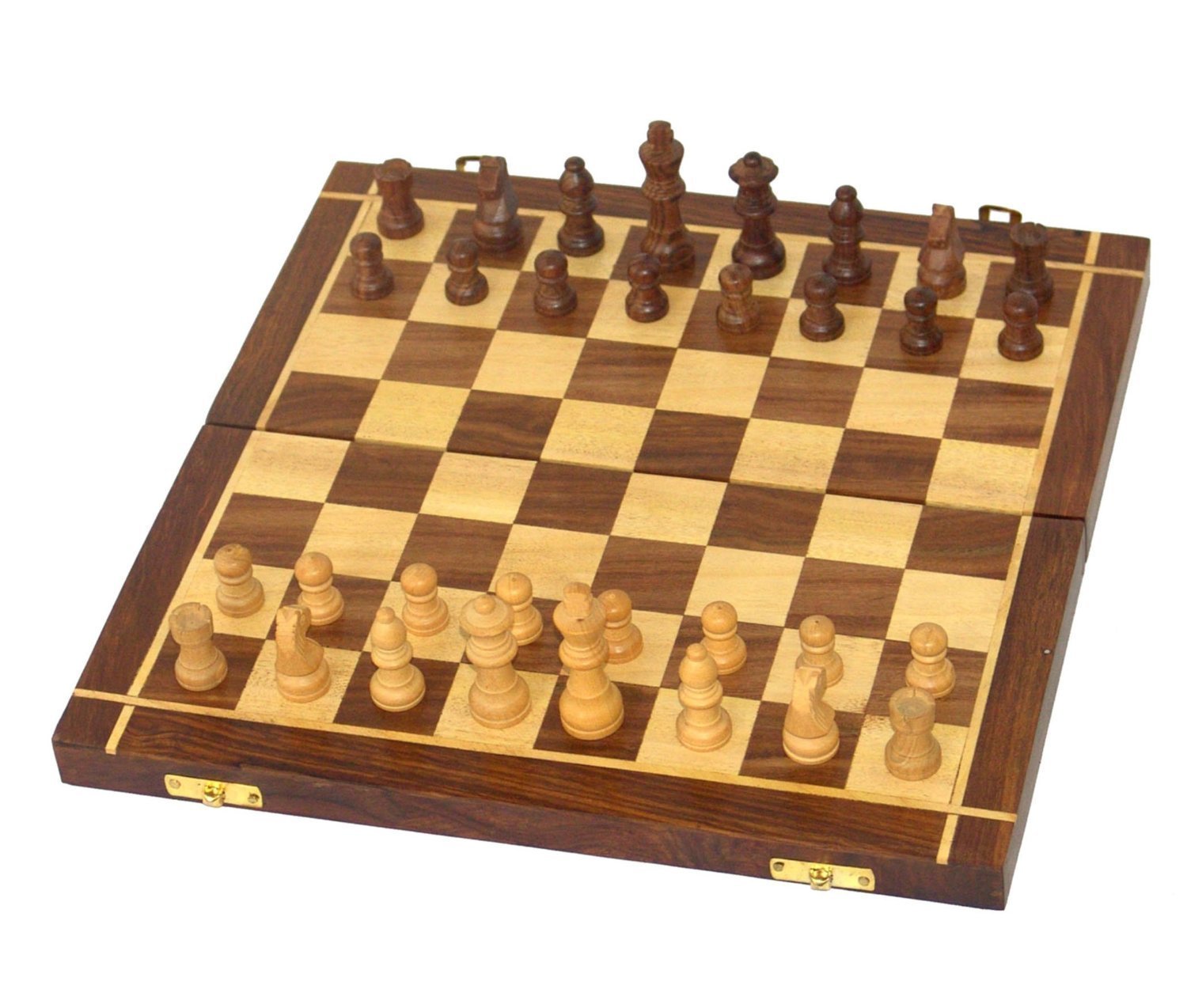 Wooden Handmade Classic Foldable Chess Board Game - 30x30x5 Cm | Beautiful Design, Non-magnetic, Ideal Gift For Housewarming And Celebrations