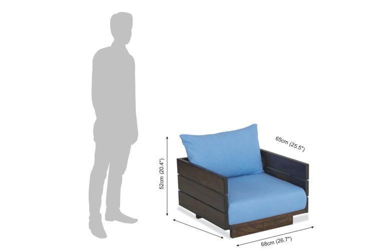 Solid Wood Sofa Set Azure No Assembly Required